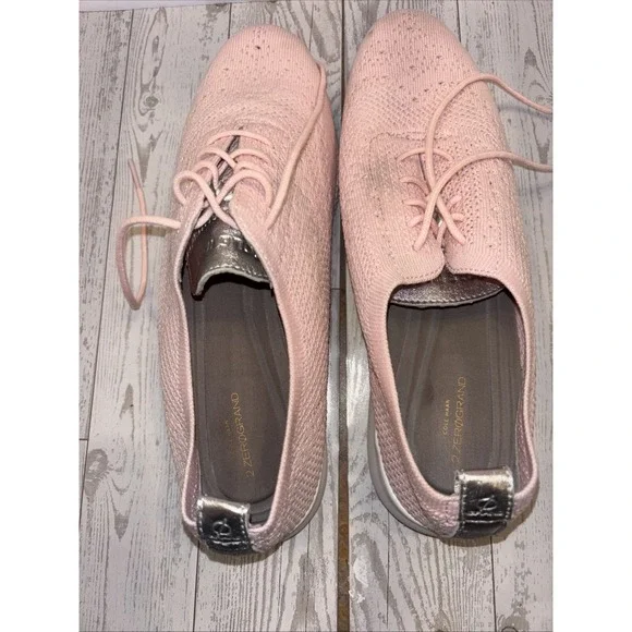 Cole Haan Women's 2 Zerogrand Knit Pink Wingtip Shoes, W10584 Sz 10B Stains - Picture 6 of 10